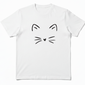 Camiseta Blanca 'Carita de Gato' - Minimalista y Encantadora